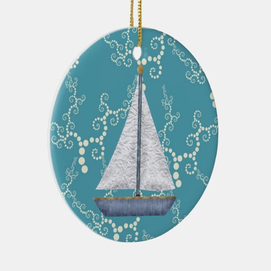 Persoonlijk zweefvliegtuig en zwemwater keramisch ornament (Rechts)