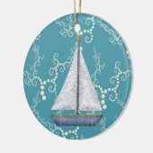 Persoonlijk zweefvliegtuig en zwemwater keramisch ornament (Links)