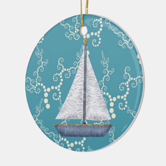 Persoonlijk zweefvliegtuig en zwemwater keramisch ornament (Links)