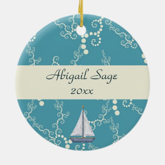 Persoonlijk zweefvliegtuig en zwemwater keramisch ornament (Achterkant)