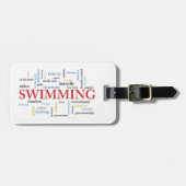 Persoonlijk, Zwemend Coach Dank u in woorden Bagagelabel (Voorkant horizontaal)