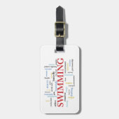 Persoonlijk, Zwemend Coach Dank u in woorden Bagagelabel (Voorkant verticaal)