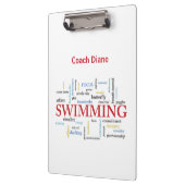 Persoonlijk, Zwemend Coach Dank u in woorden Klembord (Links)