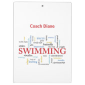 Persoonlijk, Zwemend Coach Dank u in woorden Klembord (Achterkant)