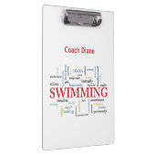 Persoonlijk, Zwemend Coach Dank u in woorden Klembord (Rechts)