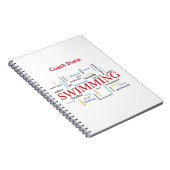 Persoonlijk, Zwemend Coach Dank u in woorden Notitieboek (Rechterzijde)