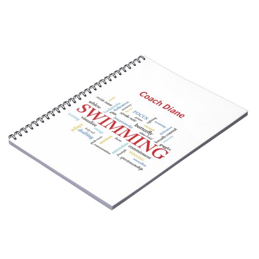 Persoonlijk, Zwemend Coach Dank u in woorden Notitieboek (Linkerzijde)