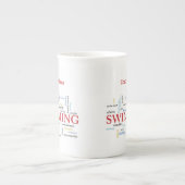 Persoonlijk, Zwemend Coach Dank u in woorden Porselein Kop (Voorkant)