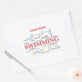 Persoonlijk, Zwemend Coach Dank u in woorden Rechthoekige Sticker (Envelop)