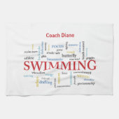 Persoonlijk, Zwemend Coach Dank u in woorden Theedoek (Horizontaal)