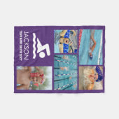 Persoonlijk Zwemmen Foto Collage Swim Logo Fleece Deken (Voorkant (Horizontaal))