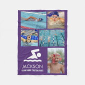Persoonlijk Zwemmen Foto Collage Swim Logo Fleece Deken (Voorkant)