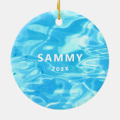 Persoonlijk Zwemvakantie Cadeau Keramisch Ornament (Achterkant)