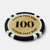 Persoonlijke 100 genummerde foto goud poker chips (Enkel)