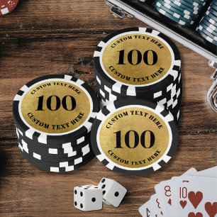 Persoonlijke 100 genummerde goud poker chips