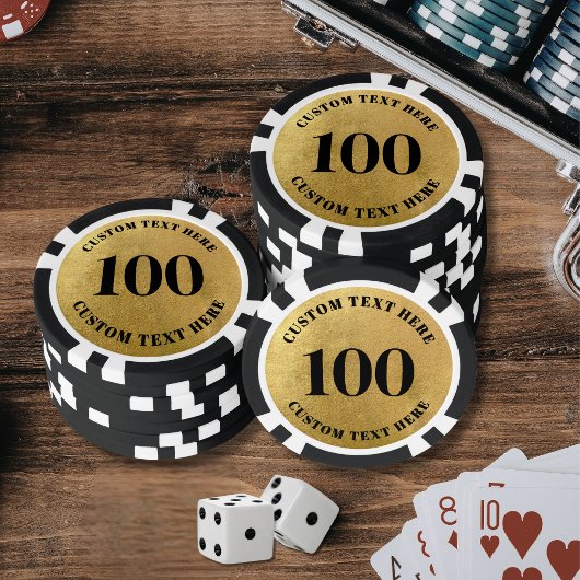 Persoonlijke 100 genummerde goud poker chips