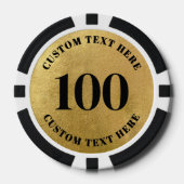 Persoonlijke 100 genummerde goud poker chips (Voorkant)