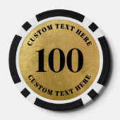 Persoonlijke 100 genummerde goud poker chips (Achterkant)