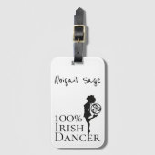Persoonlijke 100% Ierse Dancer Hard Shoe Dance Bagagelabel (Voorkant (verticaal))