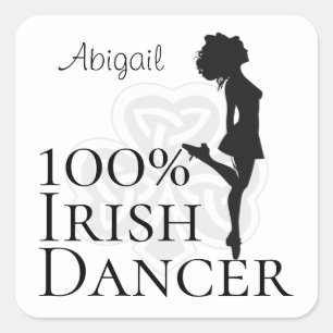 Persoonlijke 100% Ierse Dancer Hard Shoe Dance Vierkante Sticker