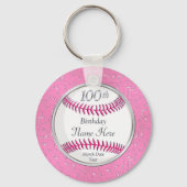  persoonlijke 100e verjaardag-gunsten sleutelhanger (Achterkant)