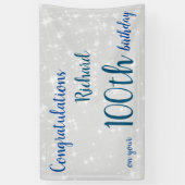 Persoonlijke 100e verjaardag spandoek (Verticaal)