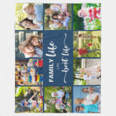 Persoonlijke 10-foto-Collage reeks - Life Blue Fleece Deken (Voorkant)