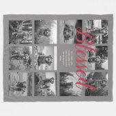 Persoonlijke 11 foto-collage BLESSED Grijs Fleece Deken (Voorkant (Horizontaal))