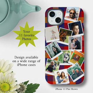 Persoonlijke 11 foto-collage iPhone 15 plus case