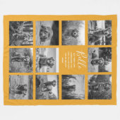 Persoonlijke 11 foto-collage Mellow Yellow Fleece Deken (Voorkant (Horizontaal))