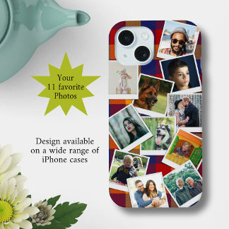 Persoonlijke 11 foto-collage slank iPhone 15 case