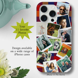 Persoonlijke 11 foto-collage slank iPhone 15 pro case