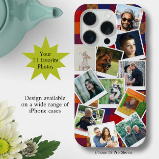 Persoonlijke 11 foto-collage slank iPhone 15 pro case