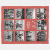 Persoonlijke 11 foto collage Warm Rood Fleece Deken (Voorkant (Horizontaal))
