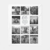 Persoonlijke 11 foto-collage zwarte fleece deken (Voorkant)