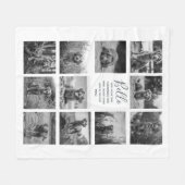 Persoonlijke 11 foto-collage zwarte fleece deken (Voorkant (Horizontaal))