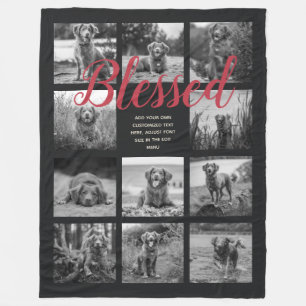 Persoonlijke 11 foto-inkolling BLESSED Black Fleece Deken