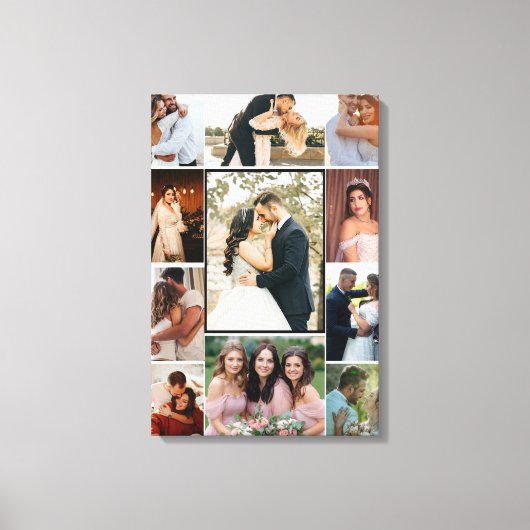 Persoonlijke 11-foto trouwcollage canvasprint canvas afdruk (Voorkant)