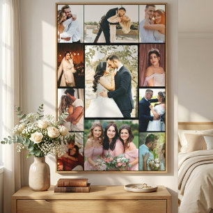 Persoonlijke 11-foto trouwcollage canvasprint canvas afdruk