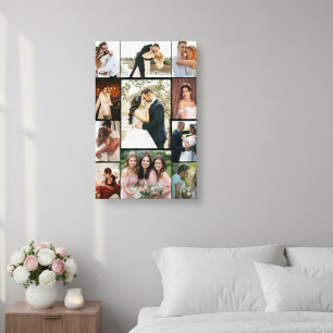 Persoonlijke 11-foto trouwcollage canvasprint canvas afdruk