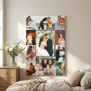 Persoonlijke 11-foto trouwcollage canvasprint canvas afdruk