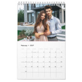 Persoonlijke 12 maanden familiezegen foto's kalender (Feb 2027)