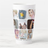 Persoonlijke 13 foto's en tekst latte mok (Voorkant)
