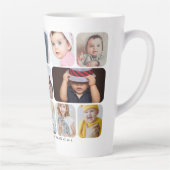 Persoonlijke 13 foto's en tekst latte mok (Rechts)