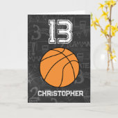 Persoonlijke 13e verjaardag Basketball Kaart (Gele Bloem)
