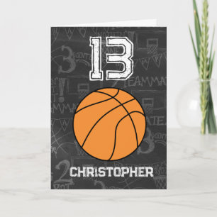 Persoonlijke 13e verjaardag Basketball Kaart