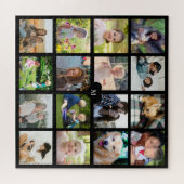 Persoonlijke 16 foto collage met monogram legpuzzel (Horizontaal)