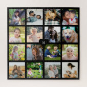 Persoonlijke 16 foto collage met monogram legpuzzel (Verticaal)
