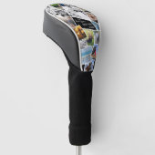 Persoonlijke 16 foto-collage voor vader golfheadcover (Schuin)