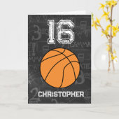Persoonlijke 16e verjaardag Basketball Kaart (Gele Bloem)